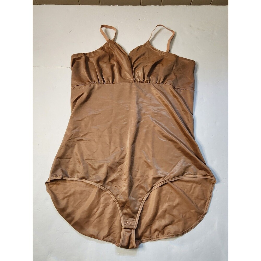 Skims Simply Bare Shine Bodysuit Brief With Snaps Womens 4X Sienna